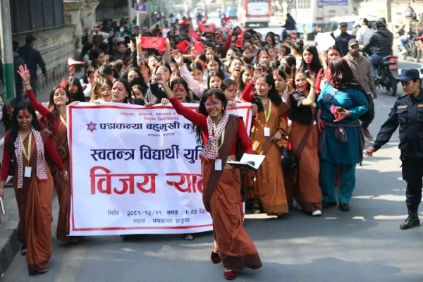 पद्मकन्या क्याम्पसमा नेविसंघ बागी समूहको विजय, पछि काठमाडौँमा उत्साहजनक विजय जुलुस