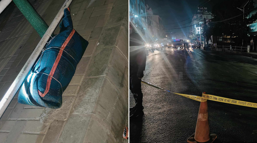 त्रिपुरेश्वरमा शंकास्पद वस्तु फेला परेको छ।